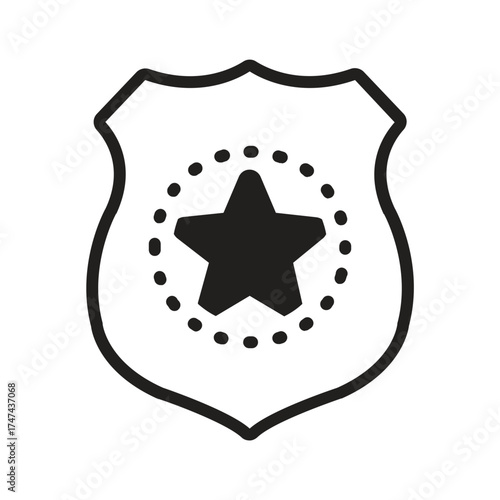 Vector solid black icon for Security badge