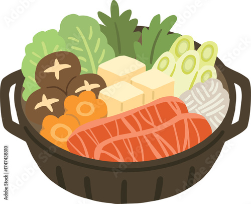 すき焼きの手描きベクターイラスト