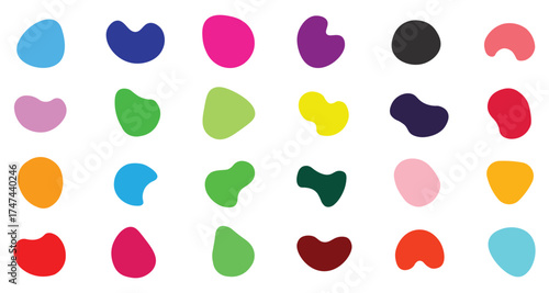 modern round shape and abstract circle vector set. trendy geometric blob and oblong elements for banners, posters, and sale signs. minimal modern background design. vector illustration