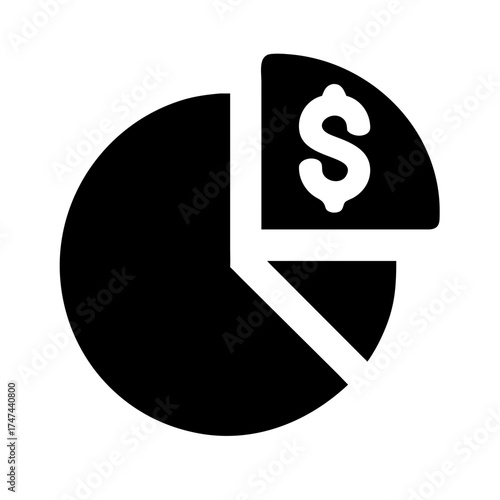 Pie chart showing a financial split