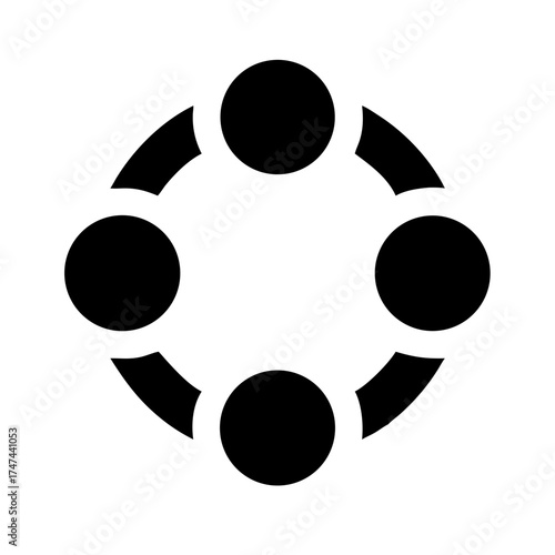 Four circles connected in a loop
