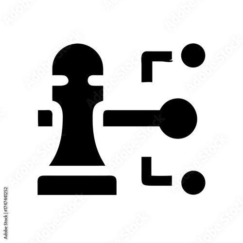 Black pawn with connecting dots representing network