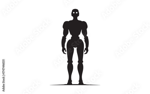 silhouette of a ai robot man