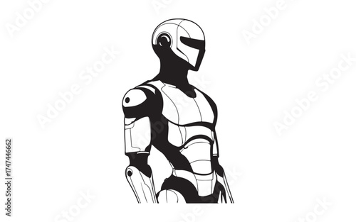 Wallpaper Mural silhouette of a ai robot man Torontodigital.ca