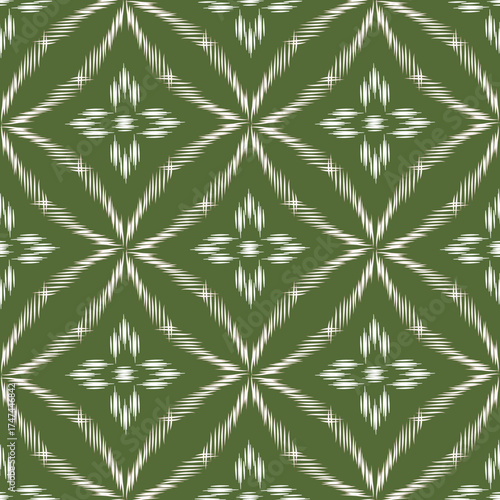 Traditional Thai-inspired textile patterns featuring geometric diamond motifs in vivid colors, symbolizing cultural artistry and elegance, perfect for modern fabric and design applications.
