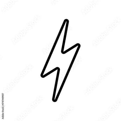 simple black lightning icon on white background