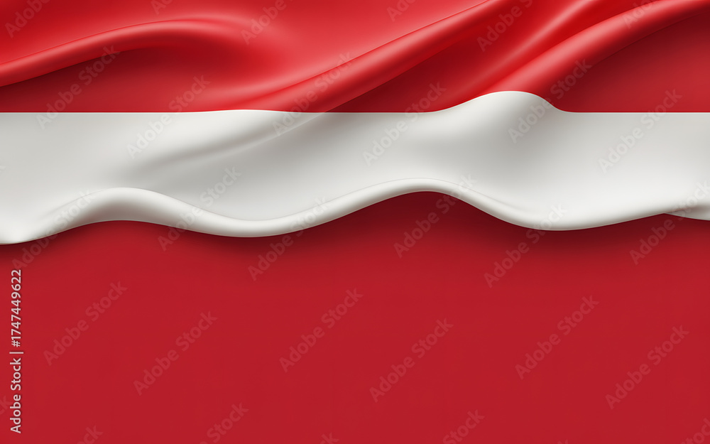Obraz premium Dynamic monaco flag design with elegant folds and vibrant red and white colors for professional use