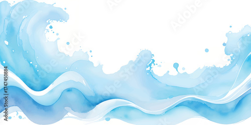 Abstract blue water wave vector illustration for a clean, summer ocean design backdrop