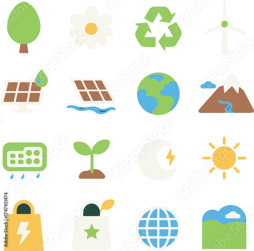  25 nature icons set