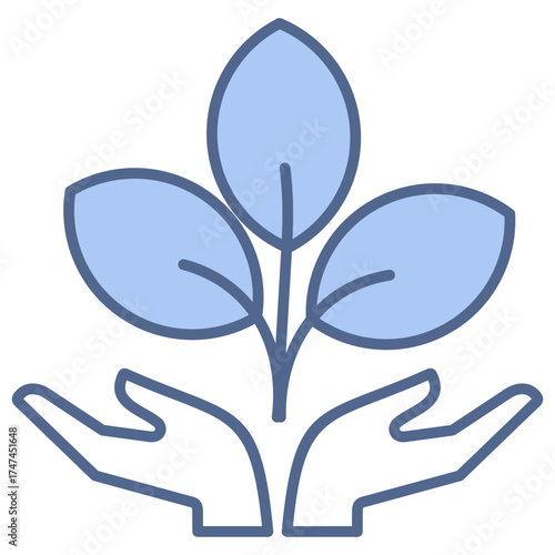 Eco Volunteering Blue Icon