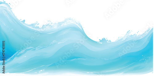 Abstract blue ocean waves pattern vector illustration for a clean summer backdrop design