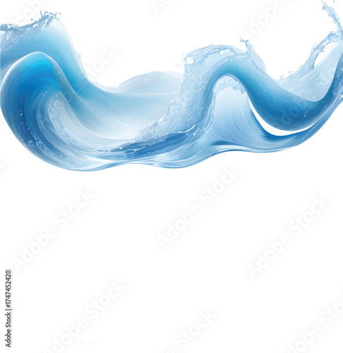 Clear blue water wave motion splash background with fresh nature aqua ripples and light bubbles