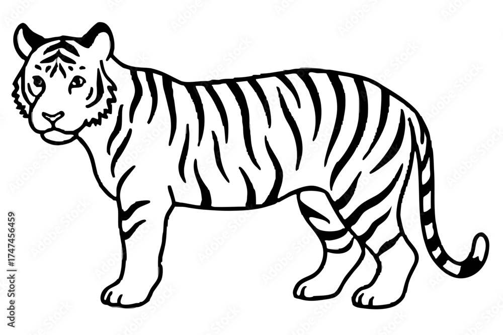 Fototapeta premium vector illustration of a white Tiger