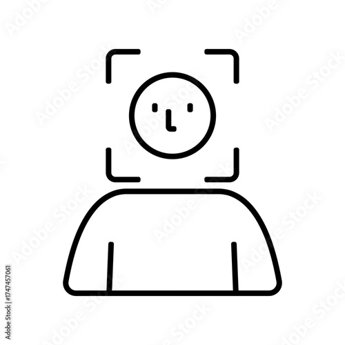 Face ID icon, outlined style