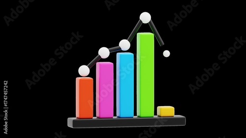 3D Animation of Trend Analysis | Alpha Channel