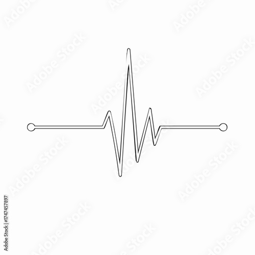 Heartbeat Outline A Minimalist Symbol of Life and Vitality