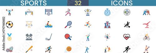 Diverse sports icons representing various athletic activities and competitions vector