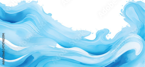 Abstract flowing blue wave vector design with a clean, liquid art concept for a background or wallpaper