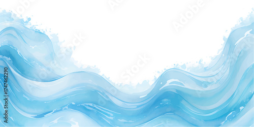 Abstract blue wave pattern with flowing lines and liquid motion design for a clean ocean backdrop