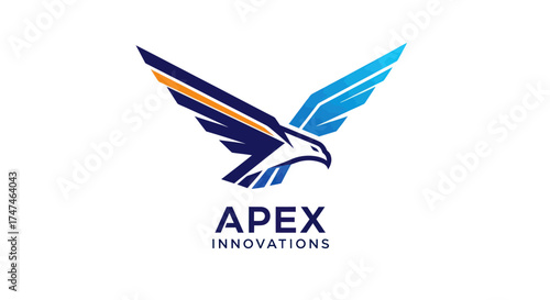 Flying Eagle Logo. Symbol of power and innovation on a clean white background, for use in creative, modern business design