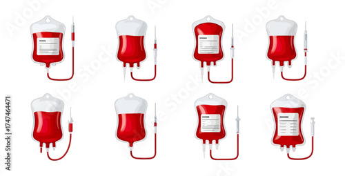 Blood bags for transfusion illustration