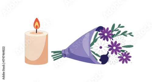 candles and flowers