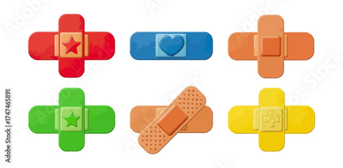 Assorted colorful band aids