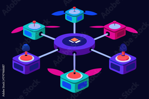 advanced drone control hub with multi user pods 