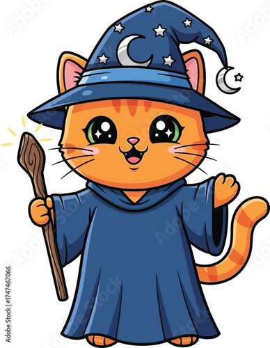 halloween witch with a broom