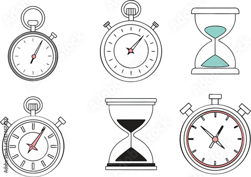 timer icon set