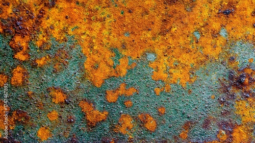 oxidized. Close-up of oxidized steel surface with intricate rust patterns, showcasing metallic weathering details under directional light. safety posters.