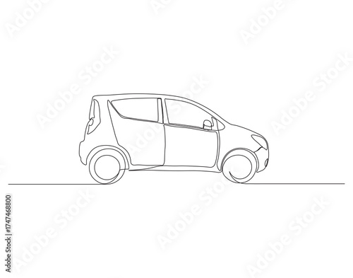 One continuous line drawing of  car. single line of vintage and modern car. super car illustration. editable outline