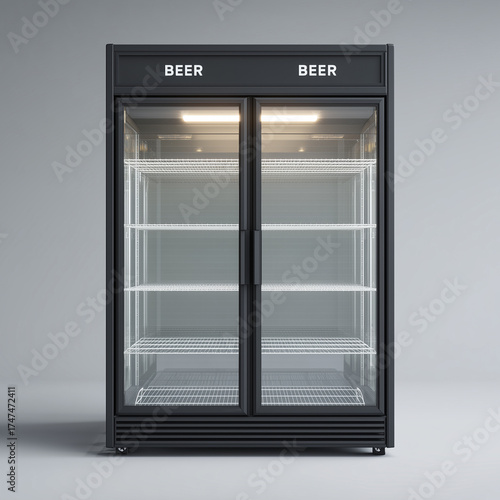 Commercial Double Door Beer Fridge in Studio