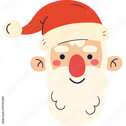 Flat Vector Illustration of Santa Claus Bringing Christmas Joy
