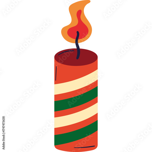 Peaceful Flat Design of Holiday Candles Creating Warm Atmosphere