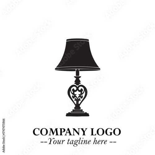 Classic Lamp Logo Symbol in Elegant Vintage Vector Design for Lighting, Interior, and Retro Branding