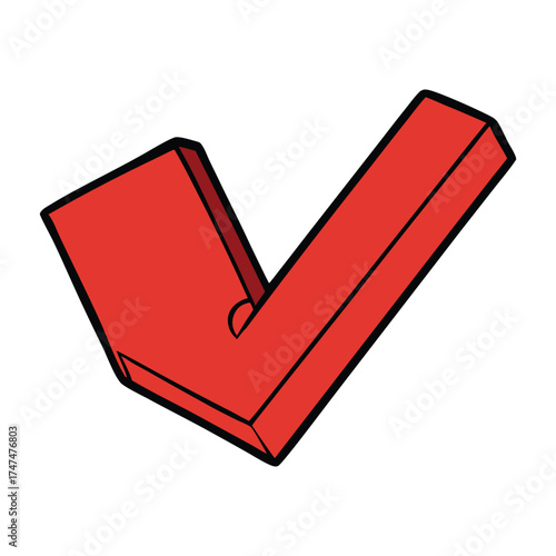 A bold red checkmark symbolizing approval, completion, or correctness, strikingly simple yet instantly recognizable against any background.
