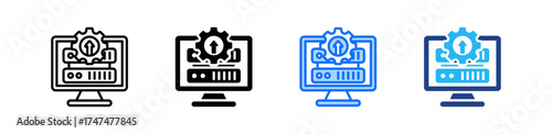 Server Upgrade Icon Set Multiple Style Collection