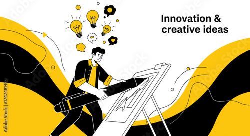 Illustrative Representation Of Generating Conceptual Thinking And Innovative Ideas