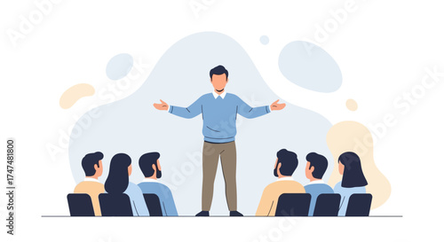 Inspiring Speaker Presenting to Audience at a Seminar or a Business Presentation