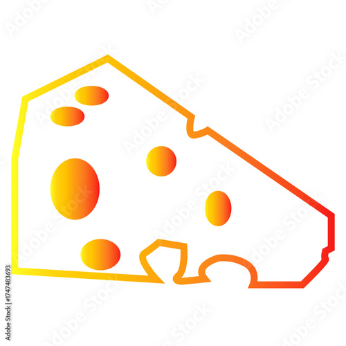 vector illustration of a cheese gradient icon