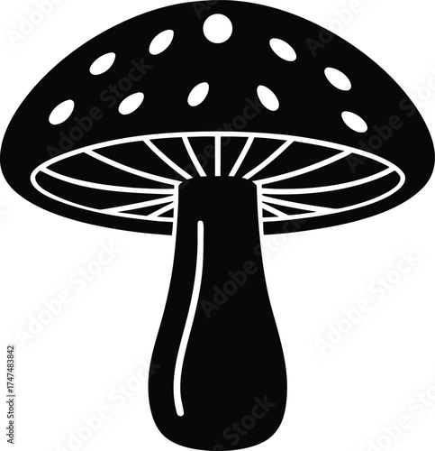 Shiitake mushroom icon for food and culinary designs