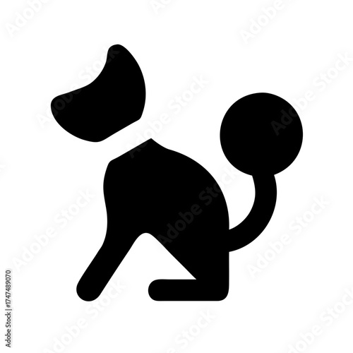 Vector art of silhouette of a poodle, showcasing its distinctive haircut and elegant posture, perfect for petrelated designs and branding materials