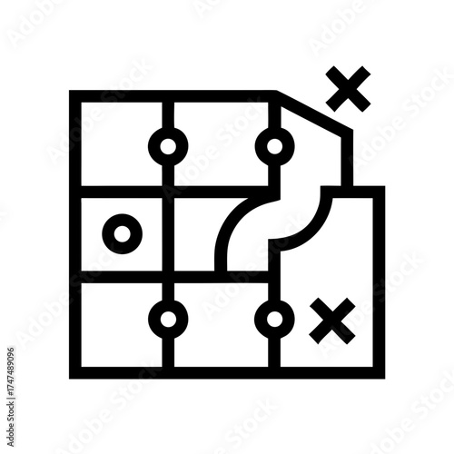 Business strategy planning icon representing market analysis