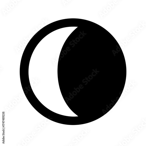 Vector art of waxing crescent moon icon the moon is a celestial body that orbits the earth it is the brightest and largest object in the night sky
