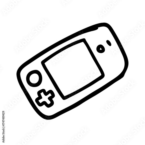 Handheld game console with screen and buttons