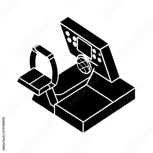 Isometric view of a flight simulator