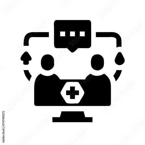 Telemedicine icon representing online medical consultation