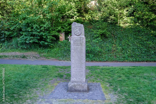Glasgow, Scotland – View of the William Wallace Memorial in the Glasgow Necropolis, a grey-stone monument commemorating the Scottish leader and symbol of national independence.