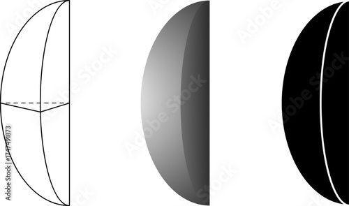 spherical wedge or ungula shape set